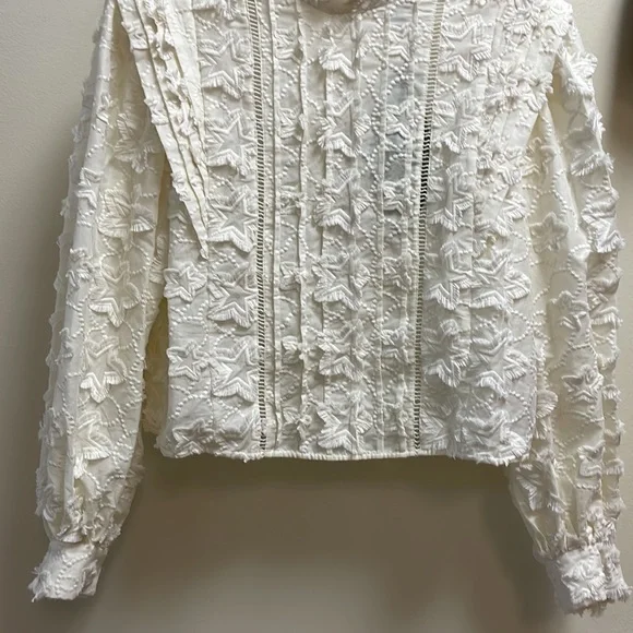 New Women’s Farm Rio Ivory 3D Stars Blouse For Anthropologie!!🔥🔥🔥 - Picture 7 of 16